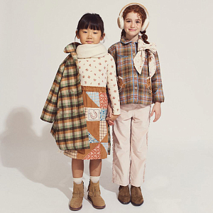 Лонгслив с воротником Gingersnaps "Rosemary", цветы на ванильном